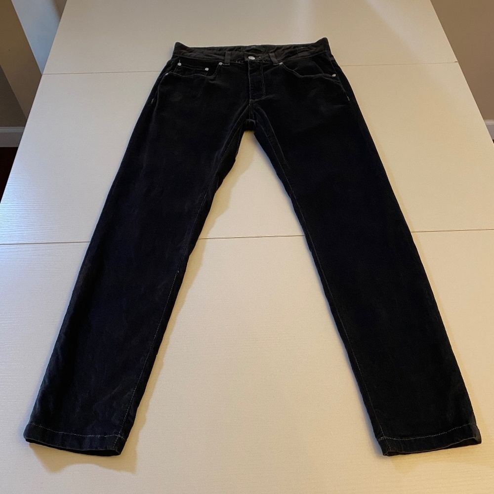 Liu Jo Men's Charcoal Slim Fit Velvet Trousers Jeans Made in Italy Size 30 x 29
